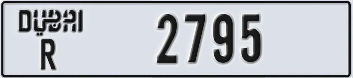 UAE License Plate Dubai R 2795