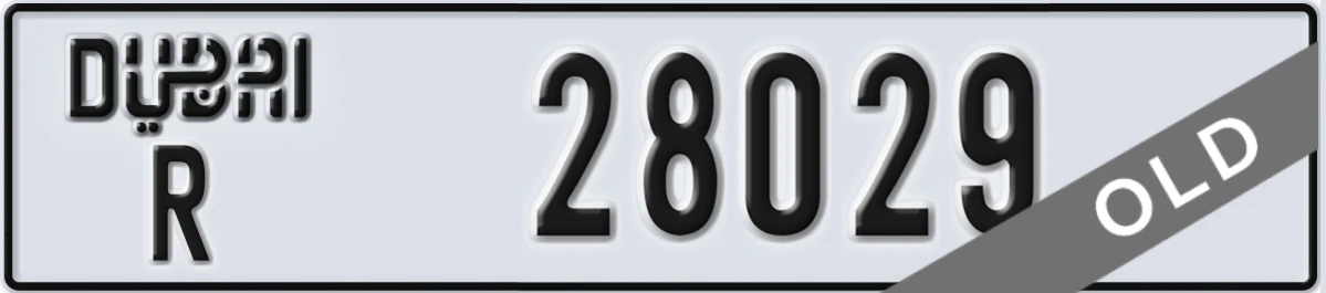 UAE License Plate Dubai R 28029
