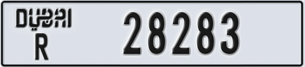 UAE License Plate Dubai R 28283