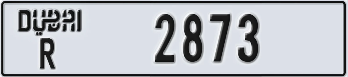 UAE License Plate Dubai R 2873