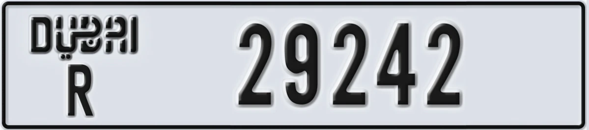 UAE License Plate Dubai R 29242