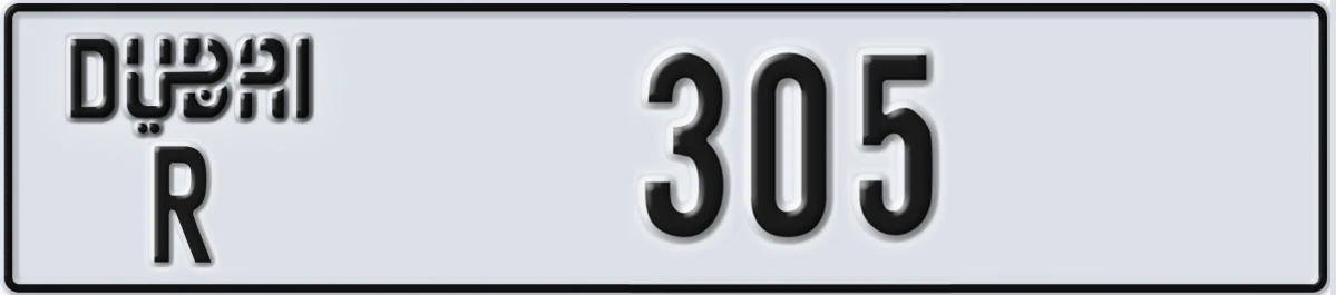 UAE License Plate Dubai R 305