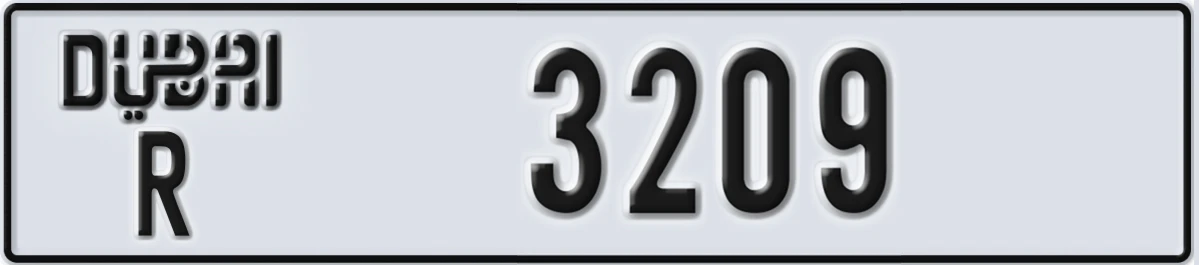 UAE License Plate Dubai R 3209