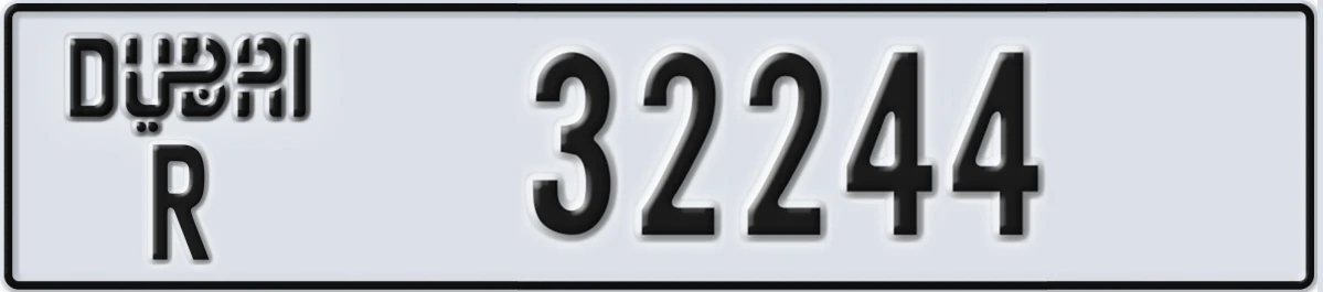 UAE License Plate Dubai R 32244