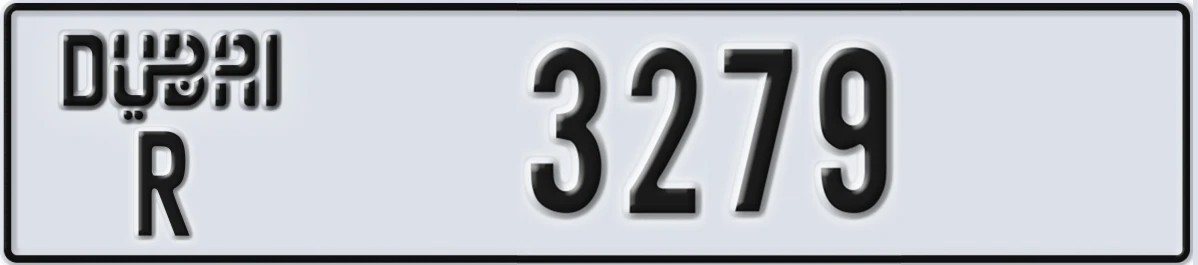 UAE License Plate Dubai R 3279