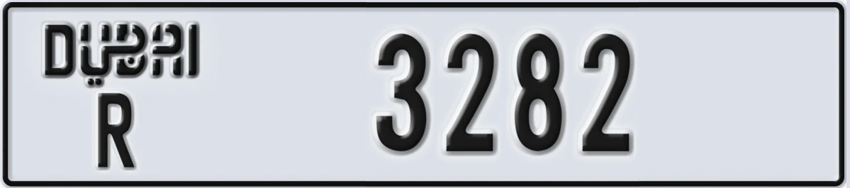UAE License Plate Dubai R 3282