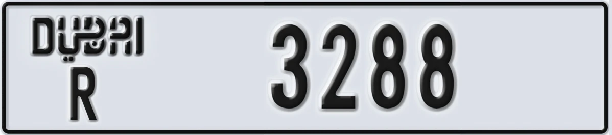 UAE License Plate Dubai R 3288