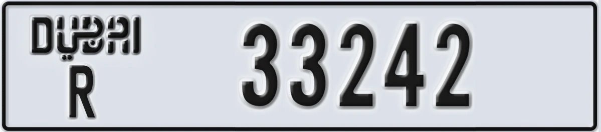 UAE License Plate Dubai R 33242