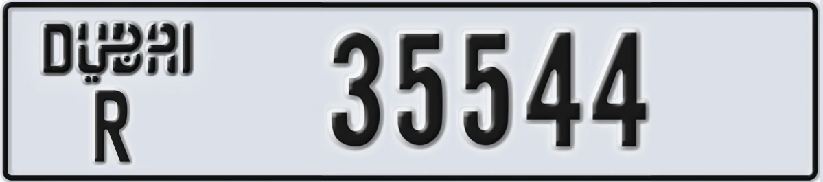 UAE License Plate Dubai R 35544