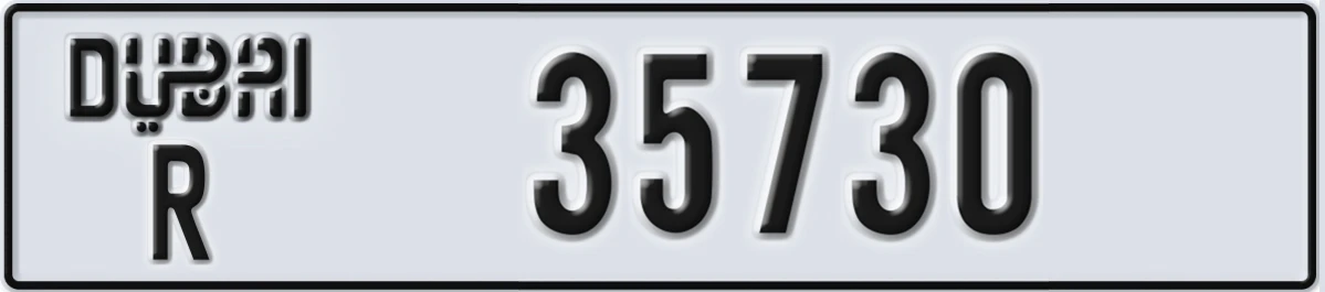 UAE License Plate Dubai R 35730