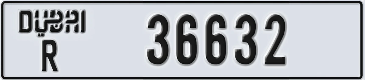 UAE License Plate Dubai R 36632