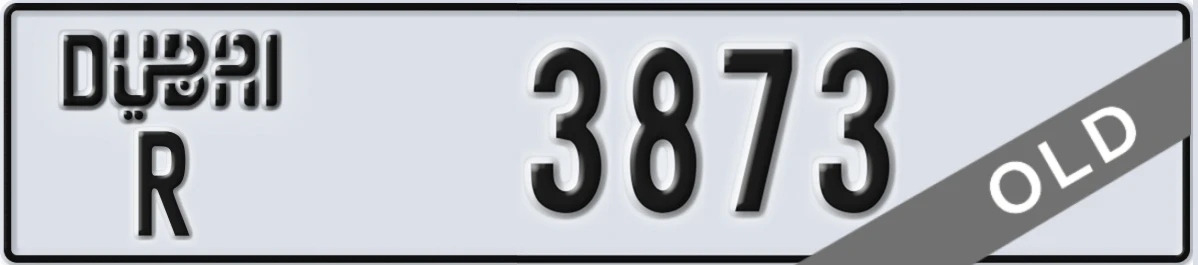 UAE License Plate Dubai R 3873