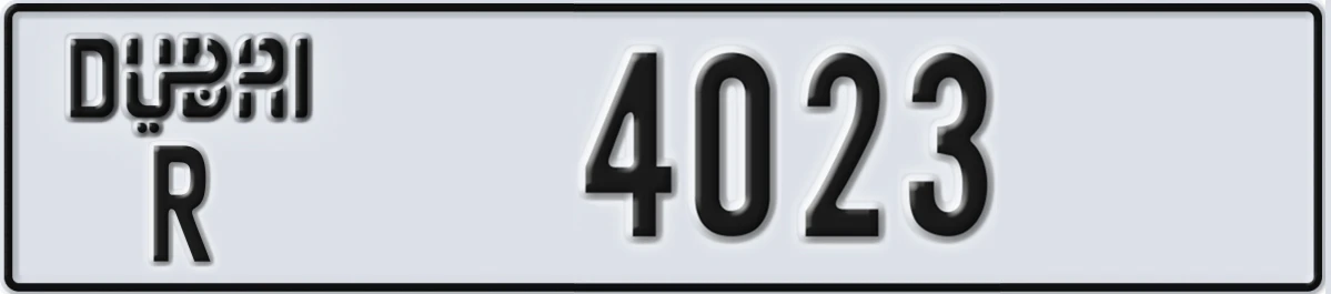 UAE License Plate Dubai R 4023