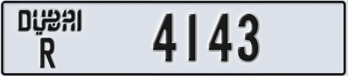 UAE License Plate Dubai R 4143