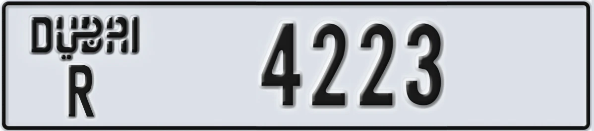 UAE License Plate Dubai R 4223