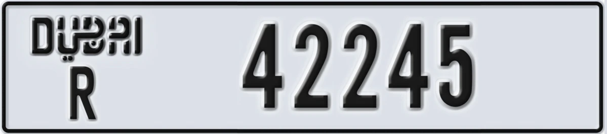 UAE License Plate Dubai R 42245
