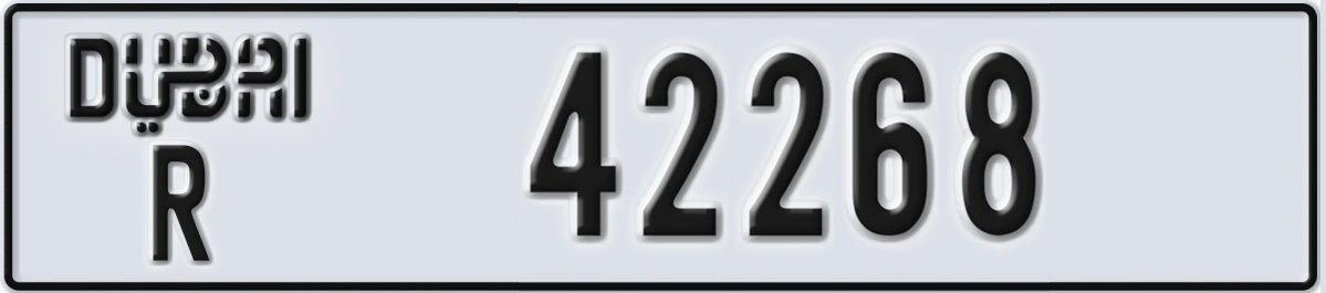 UAE License Plate Dubai R 42268