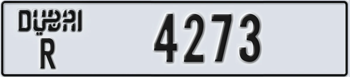 UAE License Plate Dubai R 4273