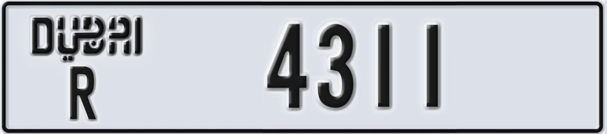UAE License Plate Dubai R 4311