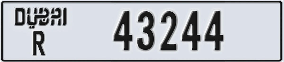 UAE License Plate Dubai R 43244