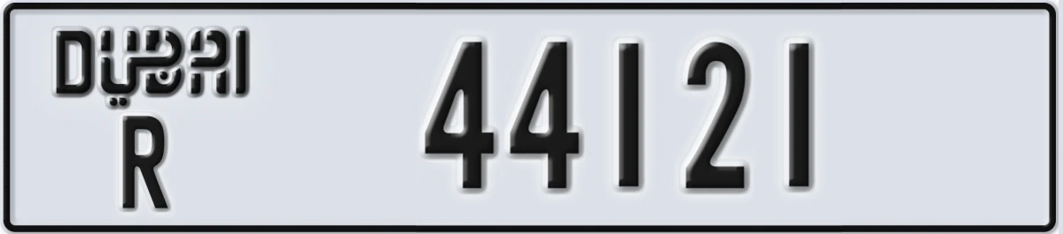 UAE License Plate Dubai R 44121