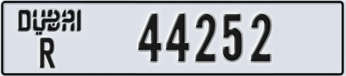 UAE License Plate Dubai R 44252