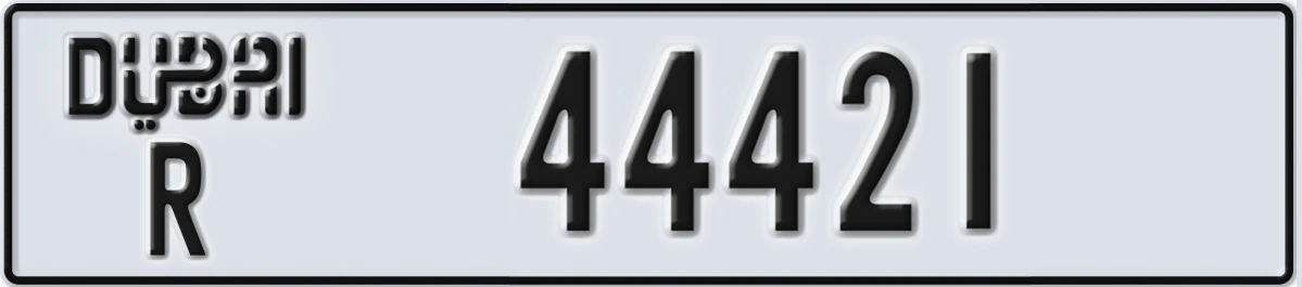 UAE License Plate Dubai R 44421