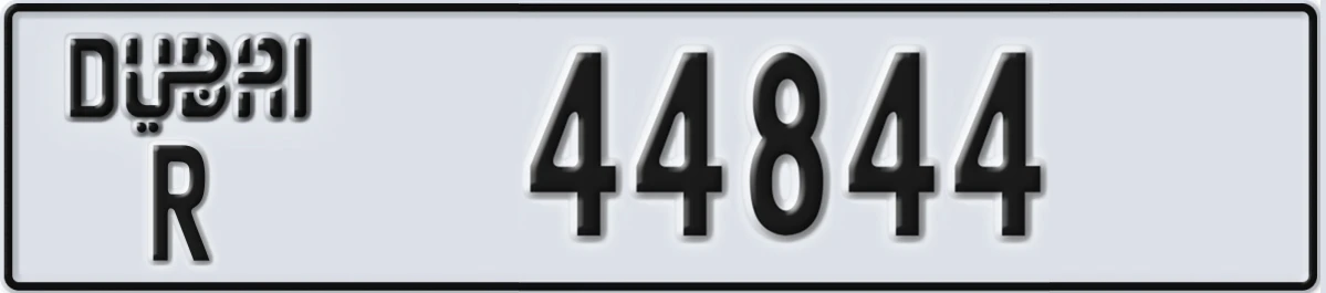 UAE License Plate Dubai R 44844