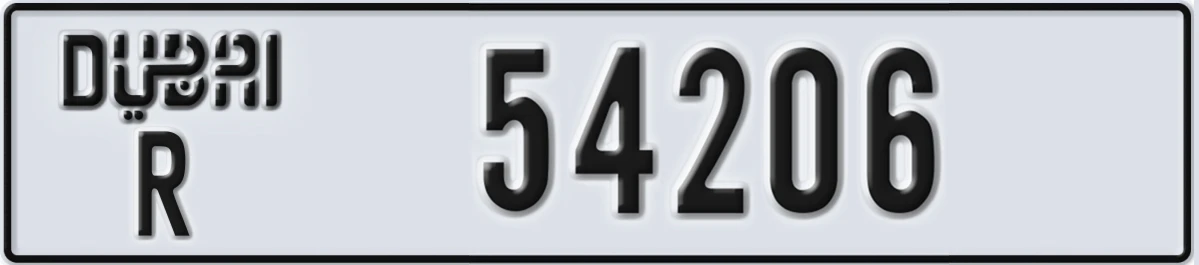 UAE License Plate Dubai R 54206