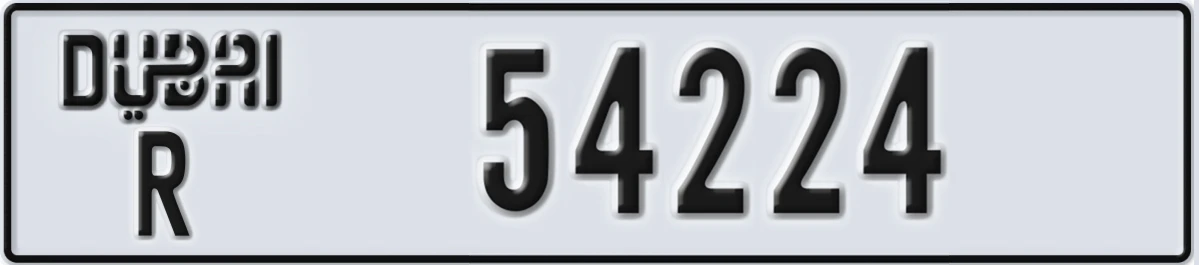 UAE License Plate Dubai R 54224