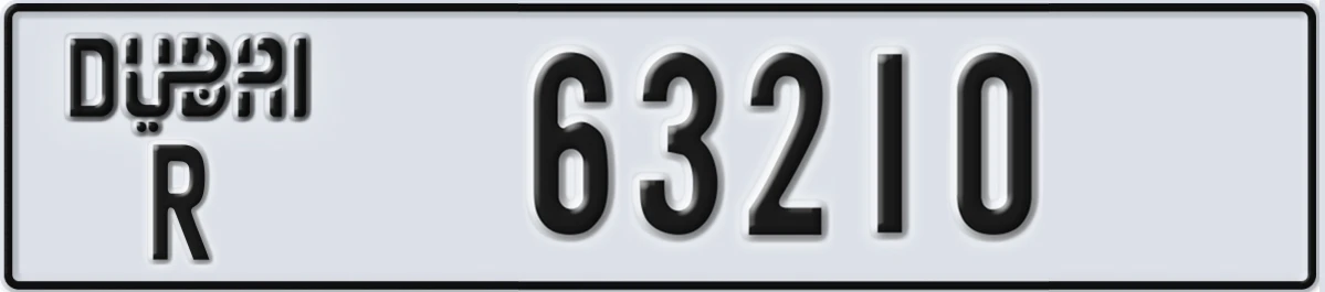 UAE License Plate Dubai R 63210