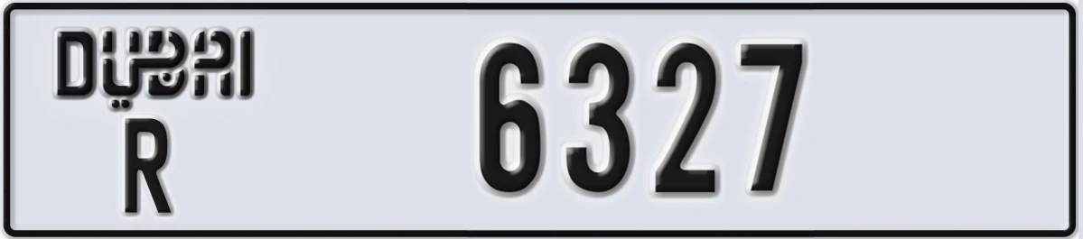 UAE License Plate Dubai R 6327