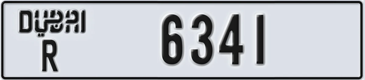 UAE License Plate Dubai R 6341