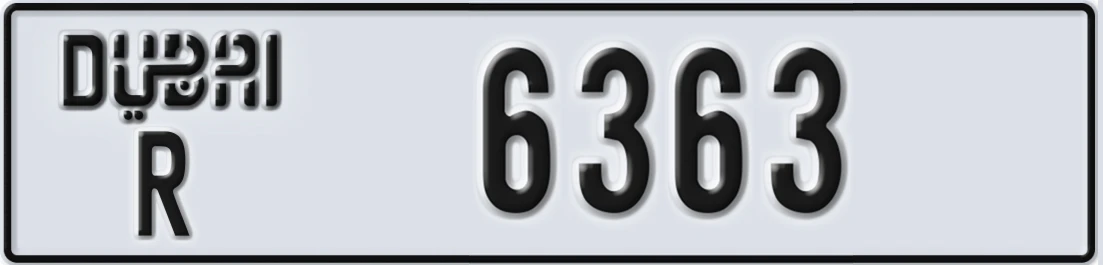 UAE License Plate Dubai R 63X63
