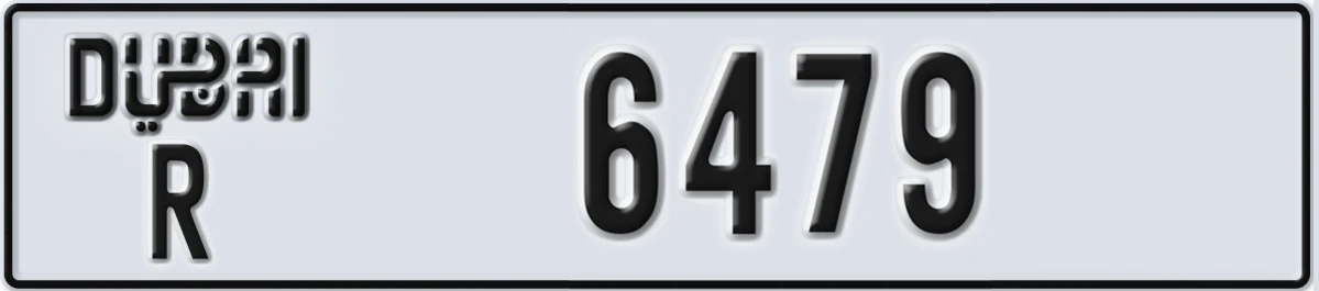 UAE License Plate Dubai R 6479