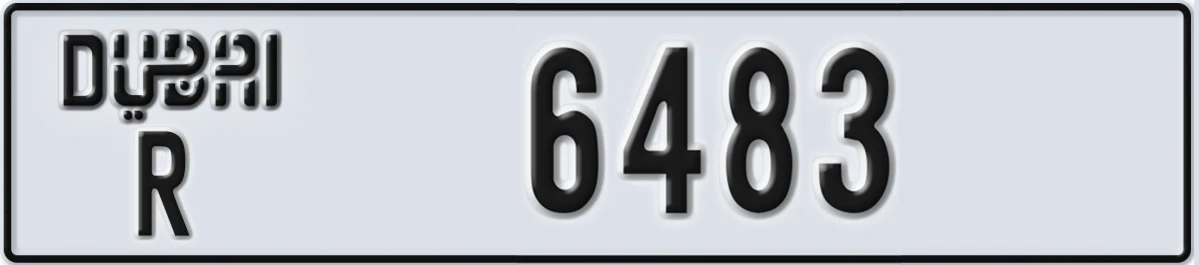 UAE License Plate Dubai R 6483