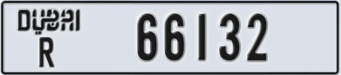 UAE License Plate Dubai R 66132