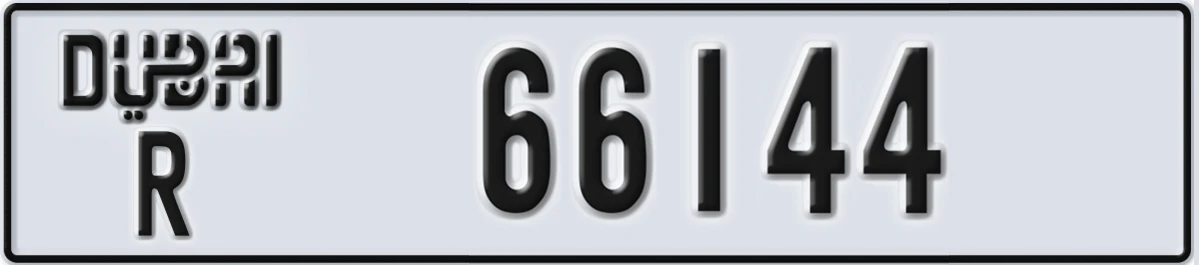UAE License Plate Dubai R 66144