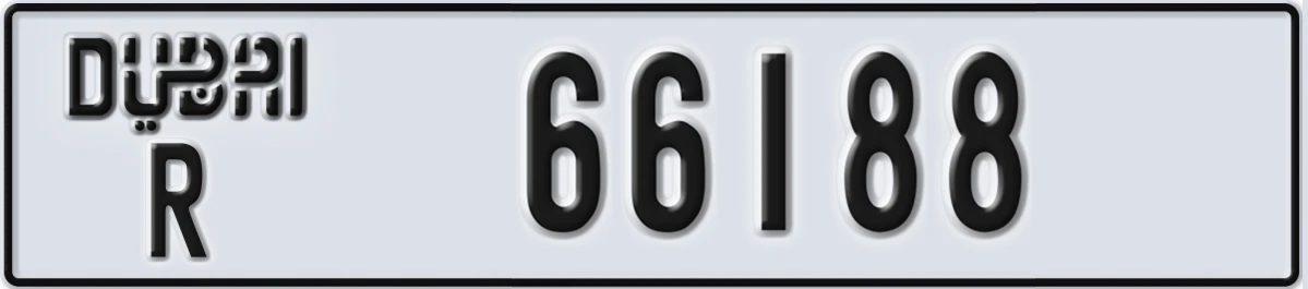 UAE License Plate Dubai R 66188