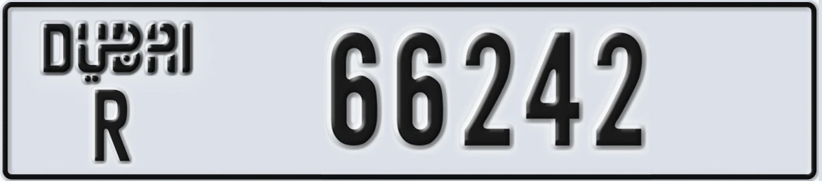 UAE License Plate Dubai R 66242