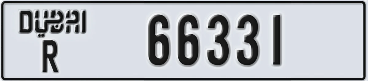 UAE License Plate Dubai R 66331
