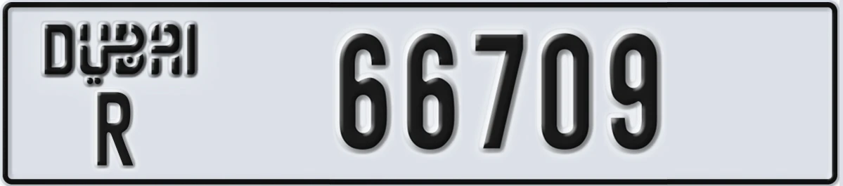 UAE License Plate Dubai R 66709