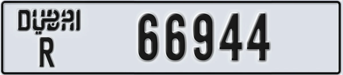 UAE License Plate Dubai R 66944