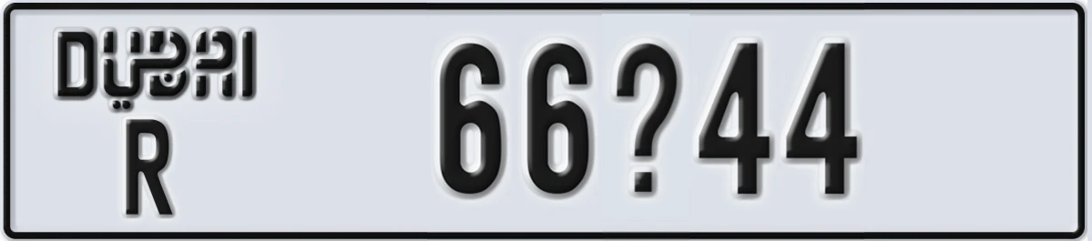 UAE License Plate Dubai R 66X44