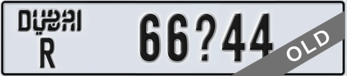 UAE License Plate Dubai R 66X44