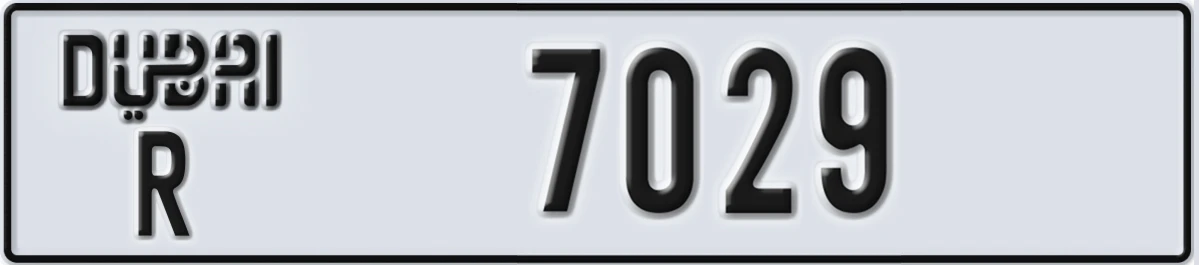 UAE License Plate Dubai R 7029