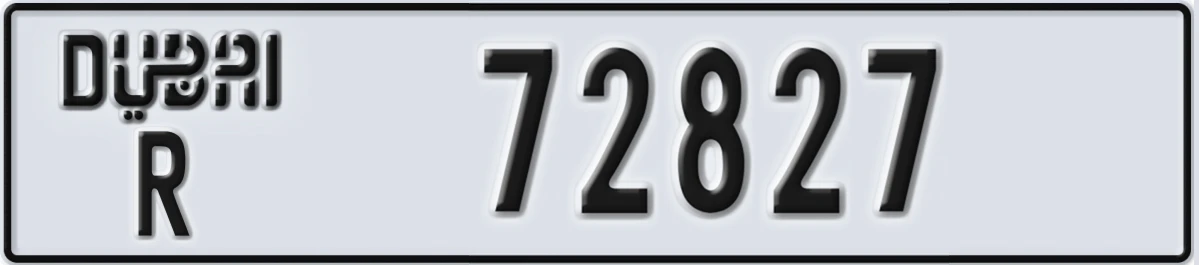 UAE License Plate Dubai R 72827