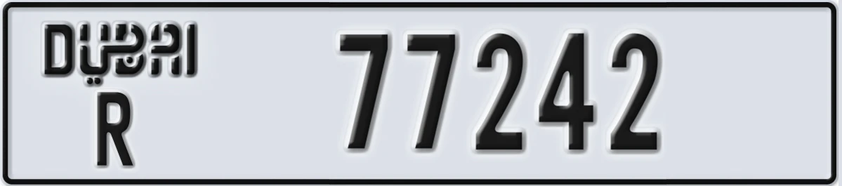 UAE License Plate Dubai R 77242