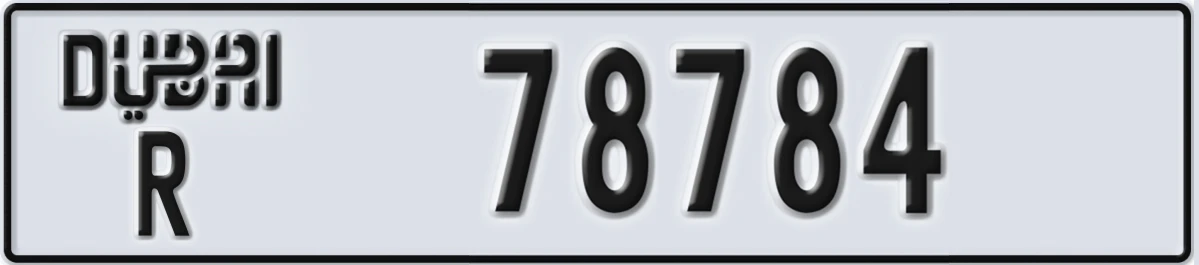 UAE License Plate Dubai R 78784