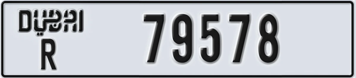 UAE License Plate Dubai R 79578